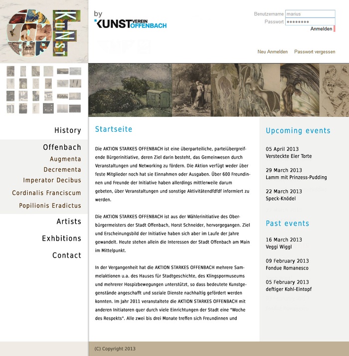 Art IN/FROM/FOR Offenbach - site interface