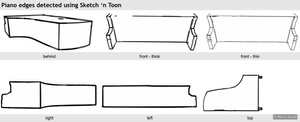 The edges of the piano were traced with Sketch and Toon